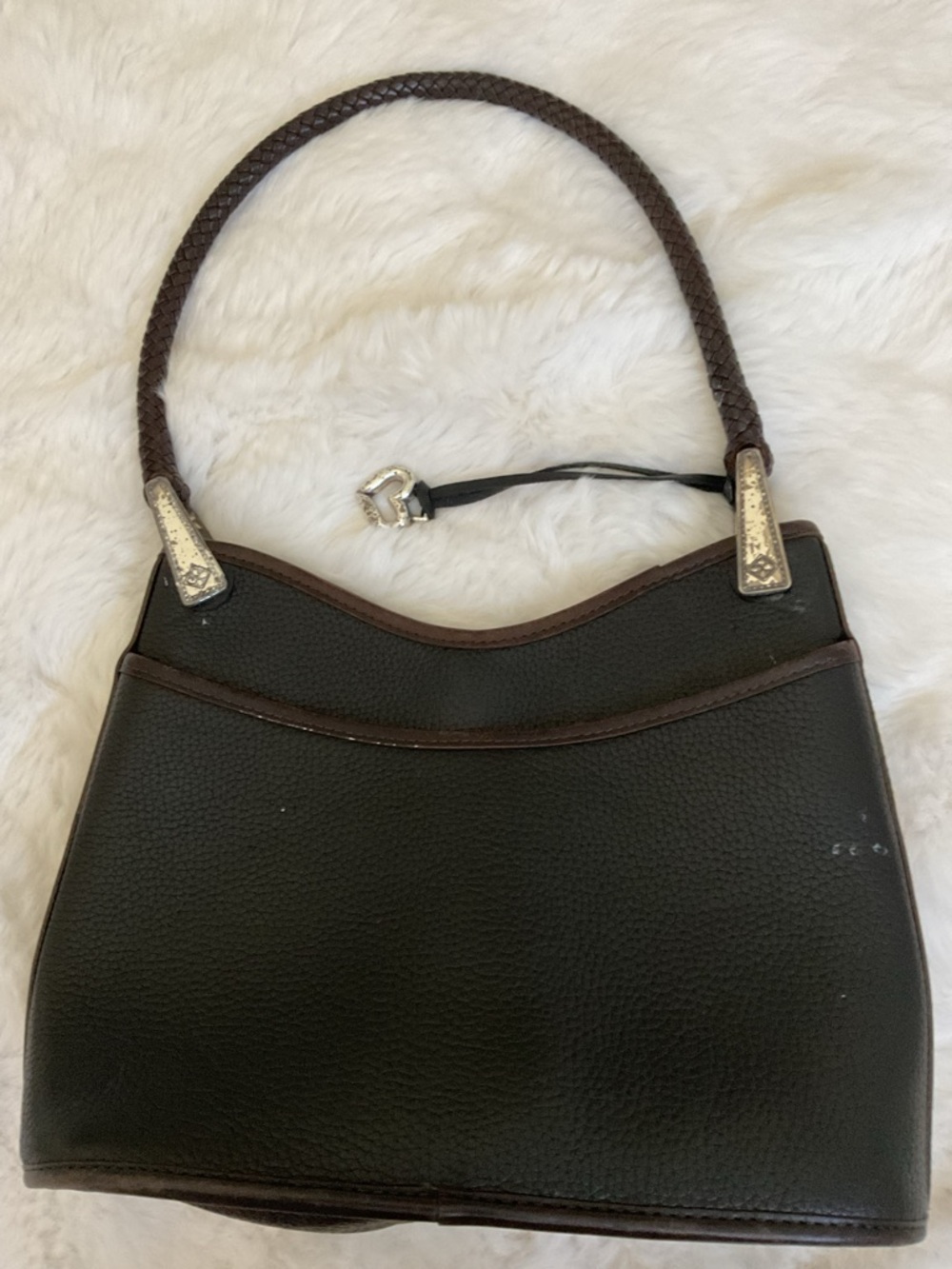 Brighton  Classic Black Leather Shoulder Bag -